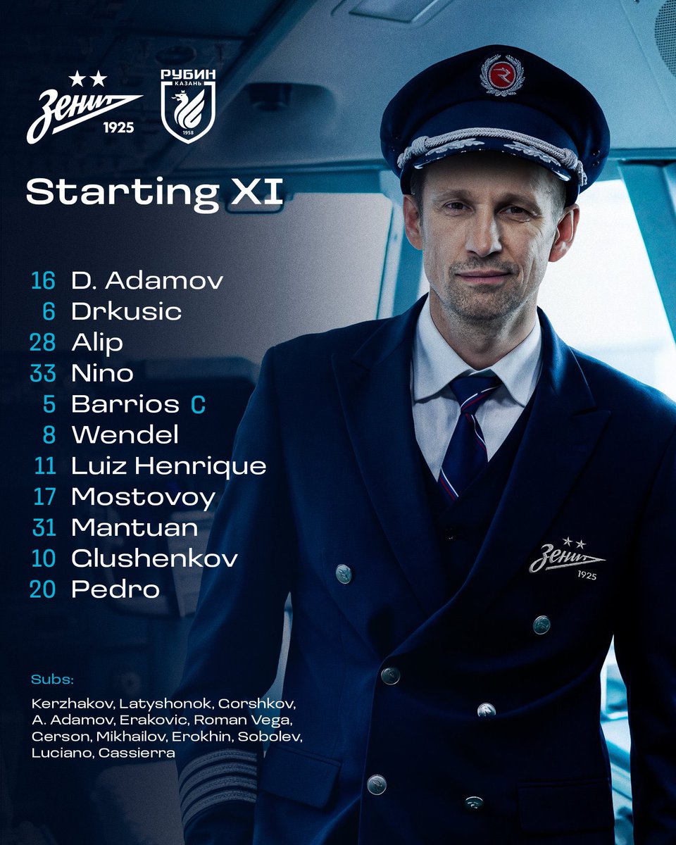framengo1895's tweet photo. Neste exato momento são 19:00 em São Petersburgo e o Zenit acaba de entrar em campo para enfrentar o Rubin pelo campeonato russo. Temperatura de 2° graus, probabilidade de neve. O time vai a campo com essa escalação. Deve estar muito frio pra quem está no banco de reservas https://t.co/hs1Wej4ddn