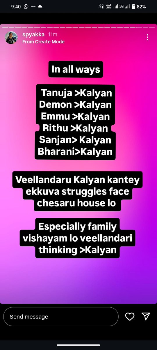 RiyazShaik24948's tweet image. Orey entra idhi @bbteluguspy 
Inthala kalyan paina edusthundhi 🤮🤮🤮🤮
Idhi intha worst dhi thu💦💦💦
Mari inthala kalyan paina hatred spread chesthundhi 🤮
Woman card , anni thesthundhi ..
#KalyanPadala &amp;gt;&amp;gt;&amp;gt;&amp;gt;&amp;gt;All contestants 
Including spyakka tho saha 😂
#BiggBossTelugu9