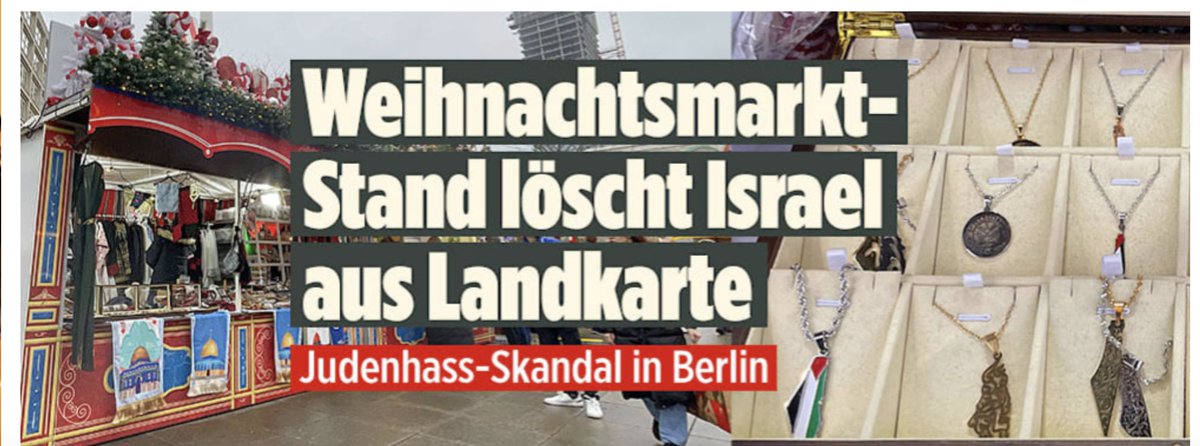 Weihnachtsmarkt-Stand löscht Israel aus Landkarte
LINK: bild.de/regional/berli…
