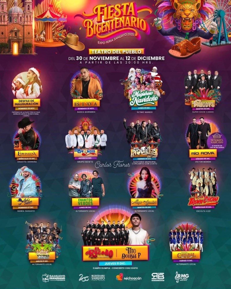 😍🎡🎉Con el desfile de inauguración y el sensacional concierto de Espinoza Paz, inicia hoy la Expo Feria Sahuayo 2025:

dondehayferia.com/expo-feria-sah…