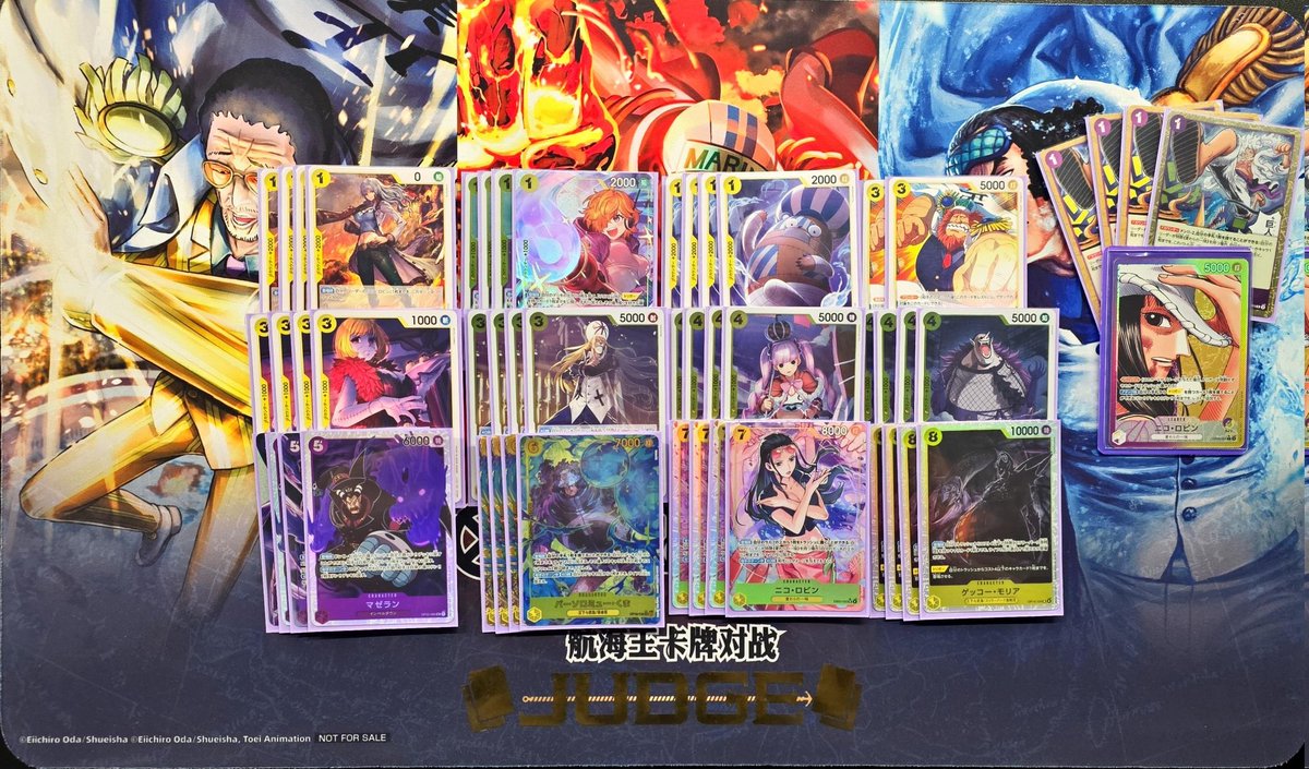 11.30 하치노스
紫黄ロビン

1R 흑 이무 ⭕️
2R 흑 이무 ⭕️
3R 청황 행콕 ⭕️
QF 청자 루피 ⭕️
SF 청황 행콕 ⭕️
F 흑 크로커다일 ⭕️ <a href="/TR_researcher/">쩔수</a>

진짜 덱 원작자 분 아이디어에 직접 플레이하는 내내 감탄했습니다.

7로빈 + 8모리아 + 기간트 이거 히트입니다..