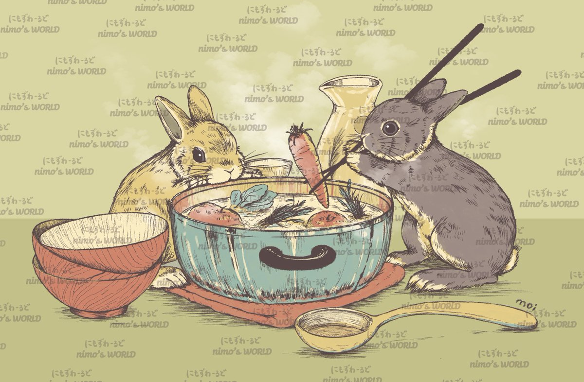 WorldNimo's tweet image. 12月になっちゃいましたっ😂ヒーw
最近沢山うさぎイラスト描いているのでまとめてアップさせてください⤴️（月末に間に合ってない）
皆さんはどのイラストが好きですか？😍

#今月描いた絵を晒そう