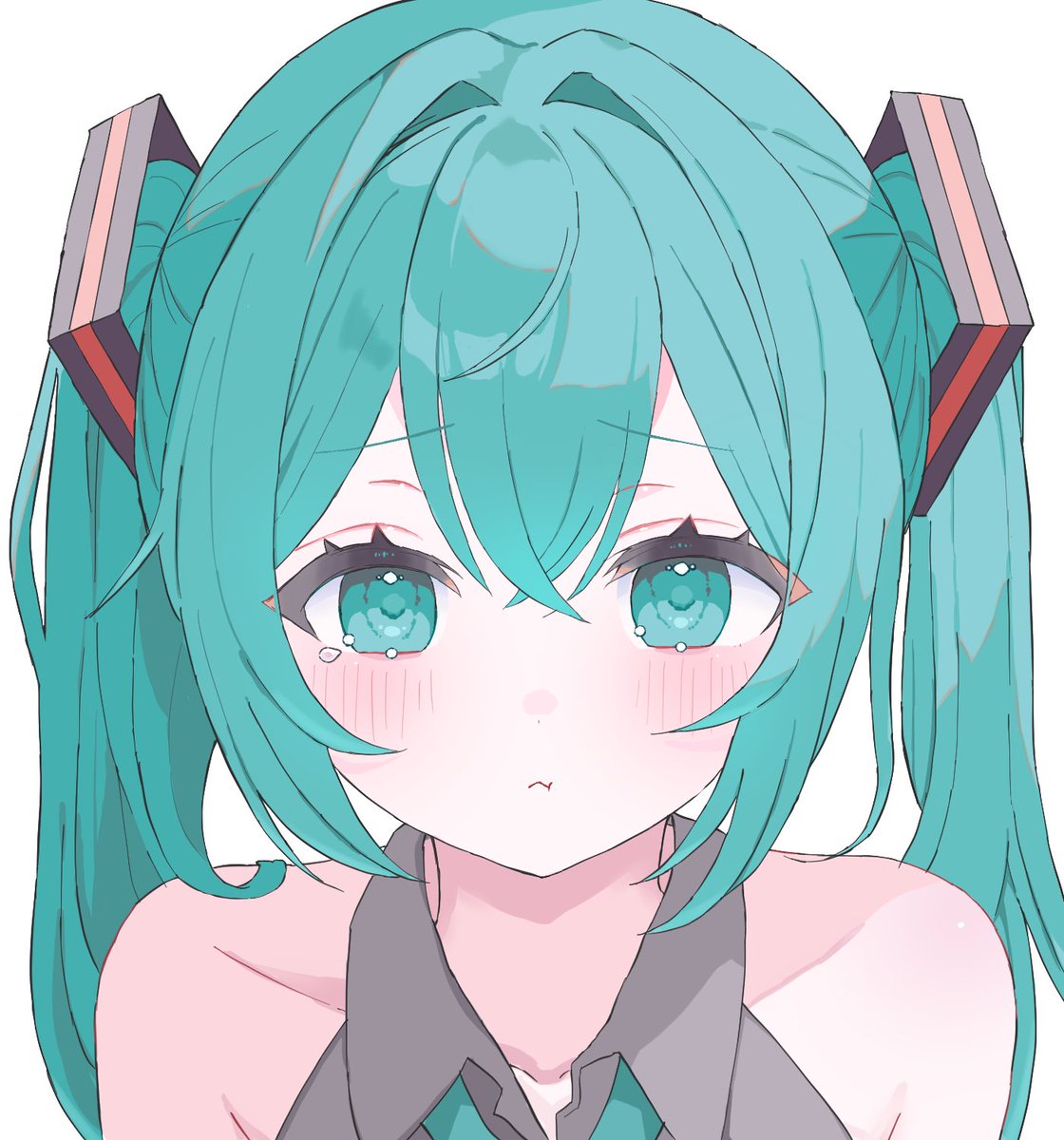 #今月描いた絵を晒そう 
ミクちゃん！！