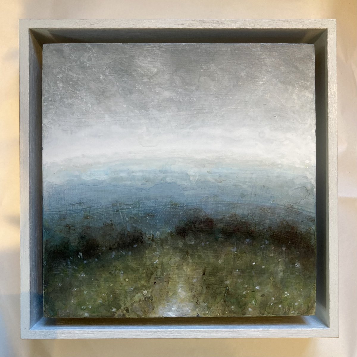 New little ink painting ‘The bright horizon’, 20 x 20 cms inspired by views of #southdowns landscape looking southwards from #midsussex #sussex #artforsale #paintings #sussexartist