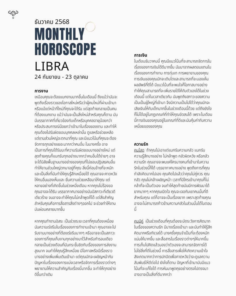 Lleee_ee's tweet image. ดวงรายเดือน 🌻🍊📯
ธันวาคม 2568

ทั้ง 12 ราศี / ลัคนา

ราศีไหนจะเป็นยังไง ปังแค่ไหน รวยๆๆ

*อ่านได้ทั้งลัคนา/ราศี/ดวงจันทร์

 รี+ฟอล เพื่อเป็นค่าครู
พิมพ์ 272 เพื่อรับคำทำนาย

สนใจดูดวงติดต่อ Line @765wldda

#ดูดวง #ดวงรายเดือนกับTAROTIVA