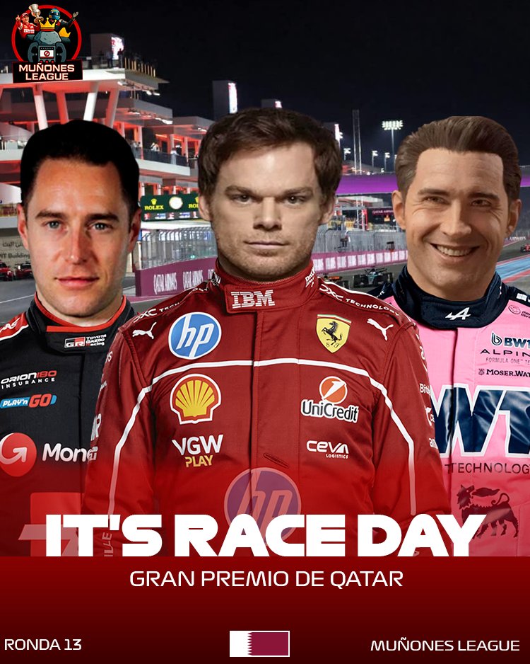 💎🏎️ IT’S RACE DAY IN QATAR 🇶🇦

🏜️✨ Bajo los focos del desierto, el Circuito de Losail se convierte en una pista rápida, técnica y despiadada. La noche qatarí será testigo de adelantamientos al límite, neumáticos al rojo vivo y estrategias que pueden cambiarlo todo en un