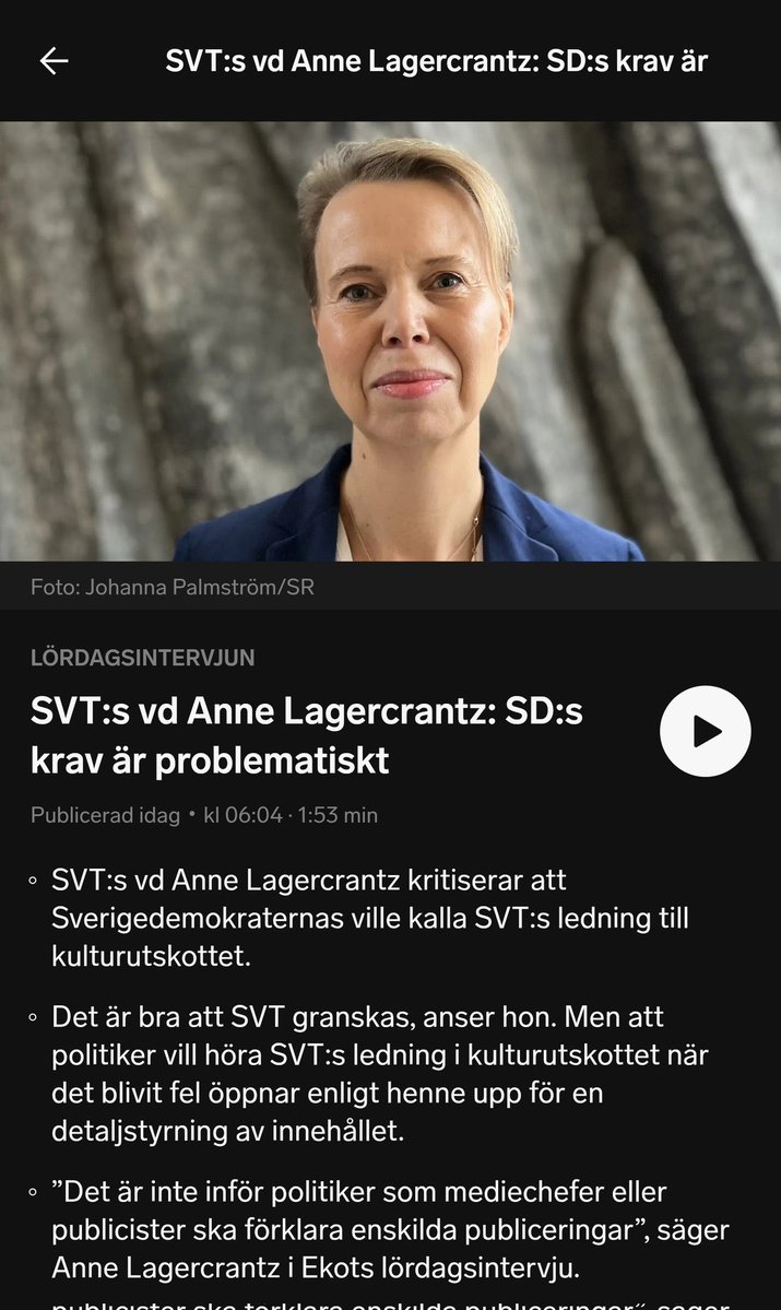 olakallqvist's tweet image. Att SVT:s VD lät sin make åka på skattefinansierad rejäl lyxsemester till Alperna är inte en detalj, det är essensen av problemet. Public Service kräver moral av alla andra men ser inga problem med att använda svenskarnas pengar för privata förmåner. Om en myndighetschef hade…