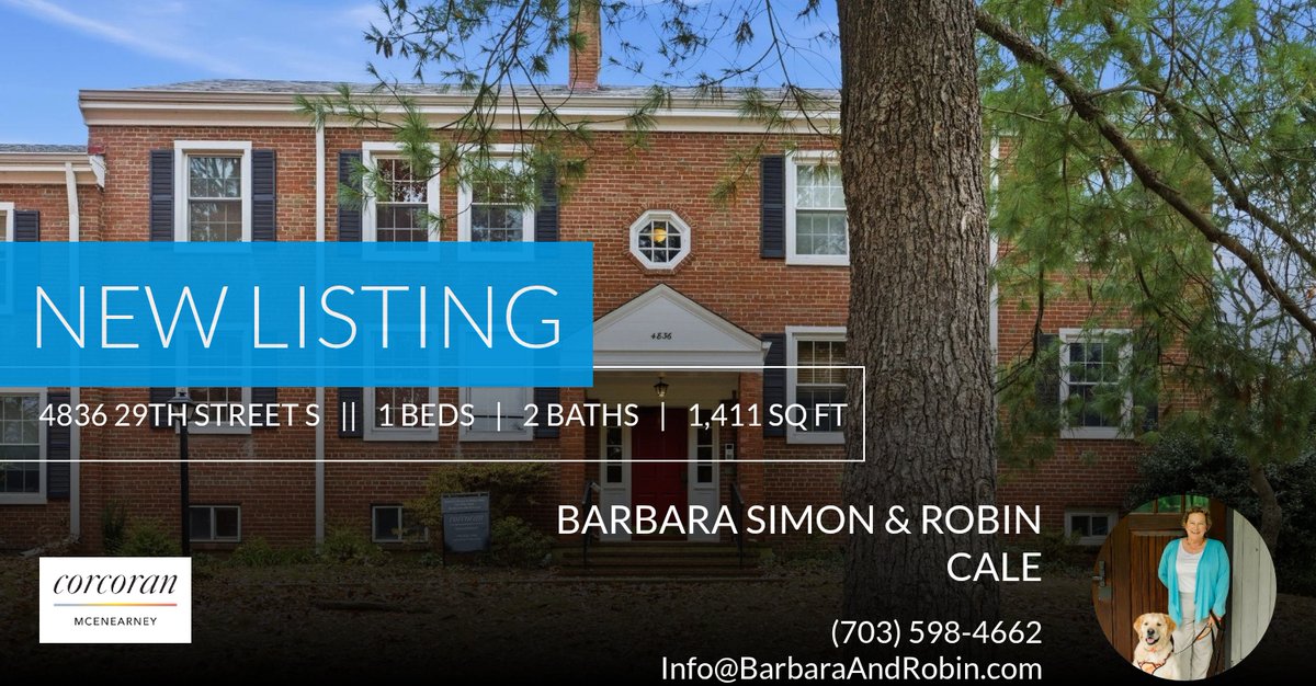 Your home search ends here 🔍! Check out this new 1 bedroom, 2 bathroom listing and give me a call at (703) 598-4662 or send it to anyone you know who might be interested!

Barbara Simon &amp;
Robin Cale homeforsale.at/4836_29TH_STRE…