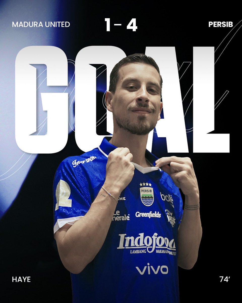persib's tweet image. THOM HAYEE!!! Tendangan presisi menggetarkan gawang Madura United untuk yang keempat kalinya!

Gol perdana untuk Professor! 🧠

#PERSIBDAY #WeArePERSIB