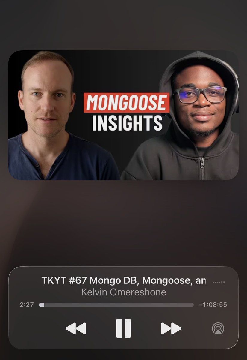 Dominus_Kelvin's tweet image. Find out why @mongoosejs is THE most downloaded database package for Node.js in TKYT #67 with @code_barbarian

I didn’t know @rauchg was credited as the author of Mongoose until this episode, impressive!

youtu.be/Ict7Uy4VBnc?si…