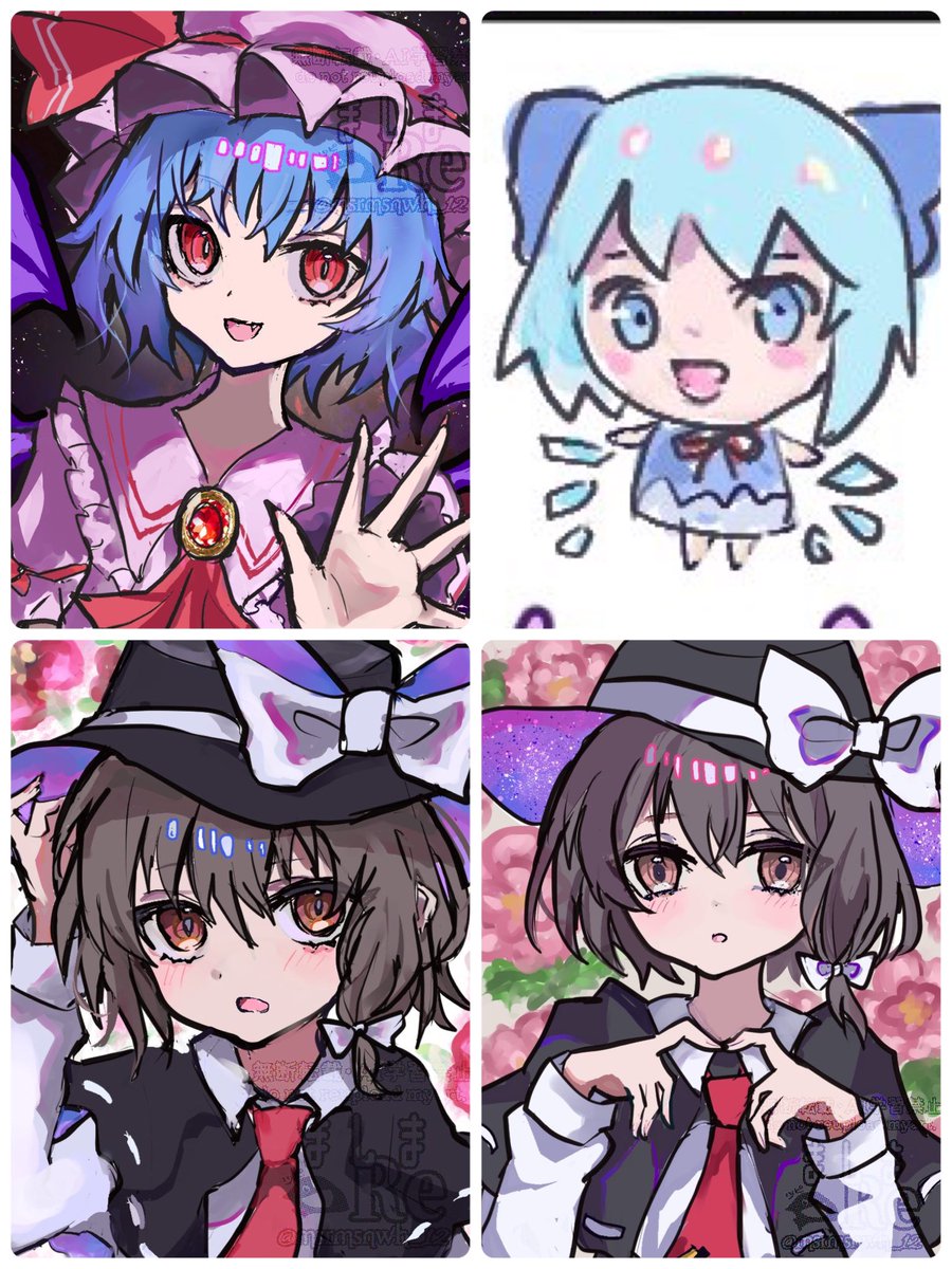 レミリア、蓮子さん×2でした！
ご覧いただきありがとうございます〜来月はもっと描けるといいな
 #今月描いた絵を晒そう