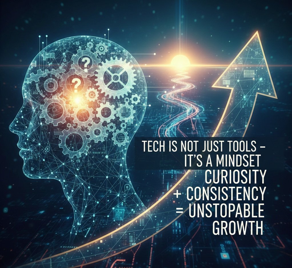 Techaushad's tweet image. Tech is not just tools - it&apos;s a mindset. Curiosity + consistency = unstoppable growth.

#CyberMonday