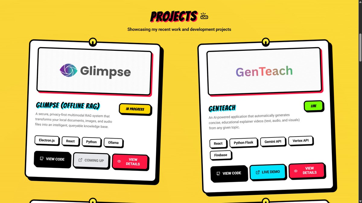 AnanthuN7652's tweet image. Built my new portfolio as a full-on comic-book issue 🕸️

Still polishing mobile responsiveness on a few sections + some final viewport tweaks (desktop already looks insane though 👀)

web-slinger.vercel.app

#WebDev #frontendengineering  #portfolio  #indiedev