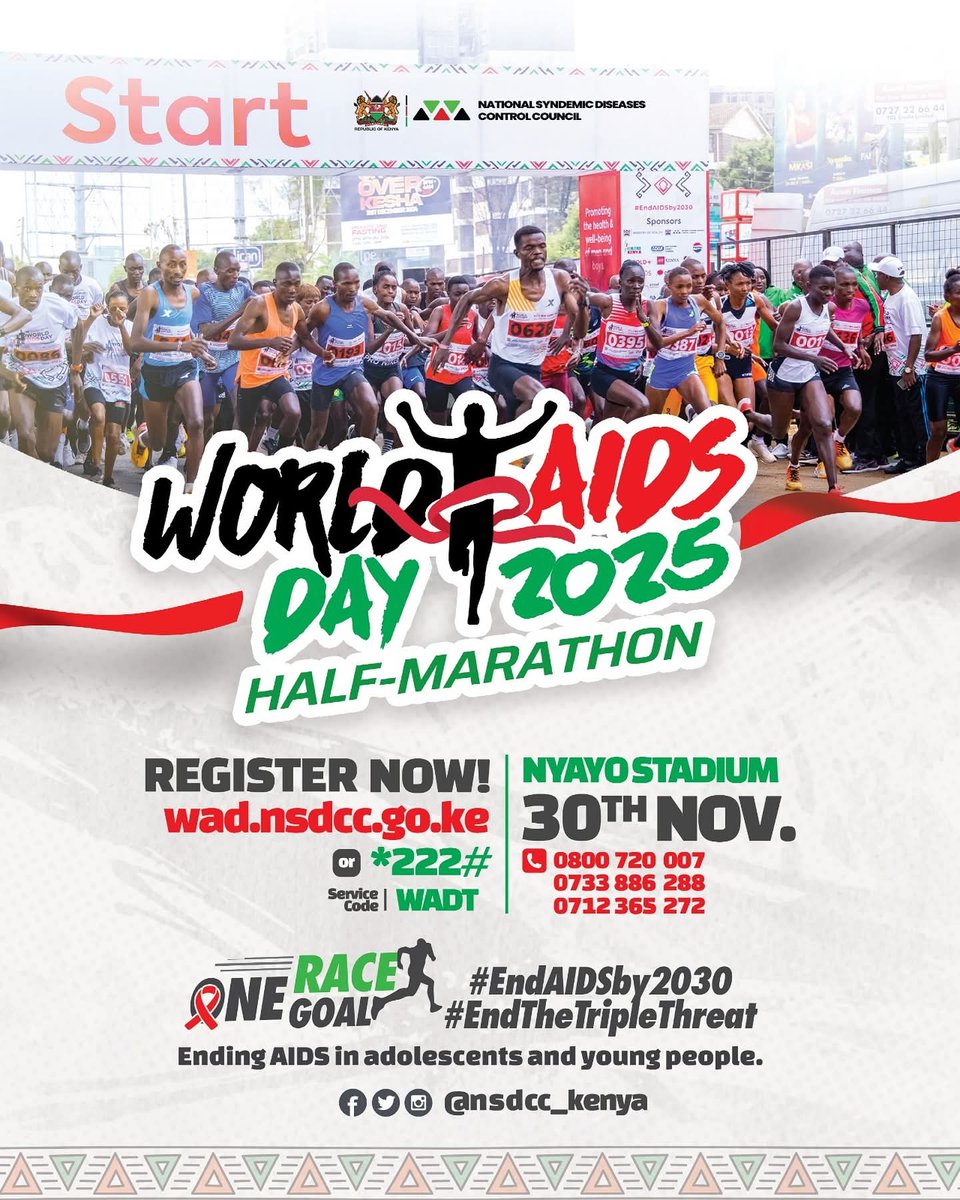 pamojatbgroup's tweet photo. Hello Fam☺️
Today we attended the WORLD AIDS DAY Half marathon at nyayo stadium , Nairobi Kenya
We join hands together with other diverse communities in ending AIDS by 2027
Our goal was one
#ONERACEONEGOAL in ending the triple threat https://t.co/BwfEXY31rW