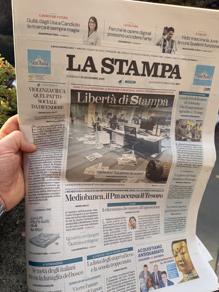 FedericoFerri's tweet photo. Viva @LaStampa, che leggo ogni giorno, ma oggi ancora di più. 
Viva chi ci lavora, i suoi giornalisti, il direttore Andrea Malaguti e i miei amici dello sport. https://t.co/A85xkjADJT