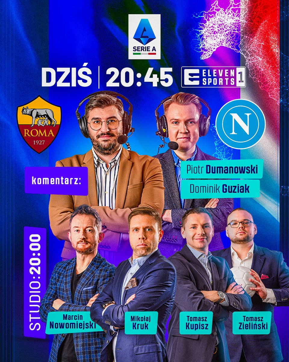 𝐓𝐫𝐮𝐬𝐤𝐚𝐰𝐤𝐚 𝐧𝐚 𝐧𝐢𝐞𝐝𝐳𝐢𝐞𝐥𝐧𝐲𝐦 𝐭𝐨𝐫𝐜𝐢𝐞! 🍰

Potężne hitazooo na szczycie Serie A! 🔥🔝 AS Roma 🆚 SSC Napoli! 💥 A do tego duet <a href="/PDumanowski/">Piotr Dumanowski</a> i <a href="/dominik_guziak/">Dominik Guziak</a>! 🤩

Nie pogniewamy się na kilka bramek! Oby piłkarze ugotowali nam coś wybornego! 👨‍🍳 Pierwszy