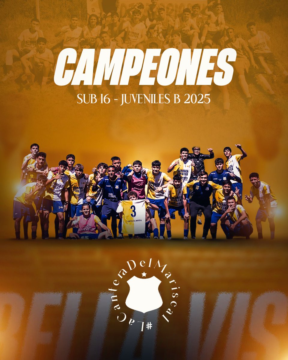 👏 𝐄𝐬𝐭𝐨𝐬 𝐩𝐢𝐛𝐞𝐬 

La 𝑺𝒖𝒃-𝟏𝟔 de #LaCanteraDelMariscal se consagró campeón de la Copa de Oro en la categoría. 

🟡⚪️ ¡𝗙𝗘𝗟𝗜𝗖𝗜𝗧𝗔𝗖𝗜𝗢𝗡𝗘𝗦!