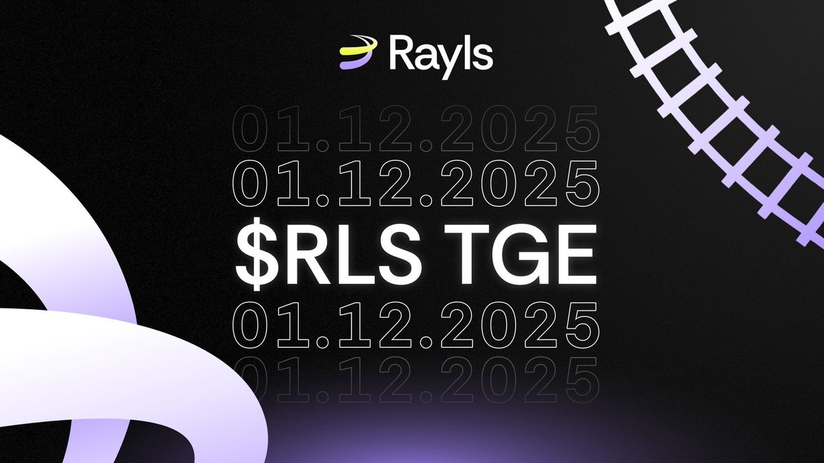The <a href="/RaylsLabs/">Rayls</a> TGE is officially happening tomorrow.

🗓️ 1 December 2025, 12 PM UTC

Listings on Coinbase and Bitget are already confirmed.

The airdrop allocation and claim time haven’t been announced yet, but with TGE this close, updates should drop any moment.