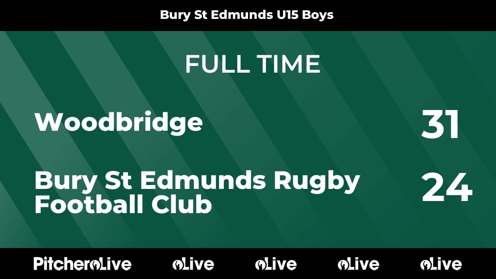 FULL TIME: Woodbridge 31 - 24 Bury St Edmunds Rugby Football Club
#WOOBUR #Pitchero
bserugby.co.uk/teams/17513/ma…