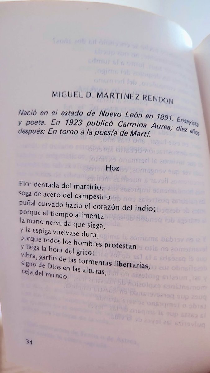 Miguel D. Martínez Rendón en la "Antología de poesía proletaria" (Claves Latinoamericanas,1986), de Xorge del Campo: