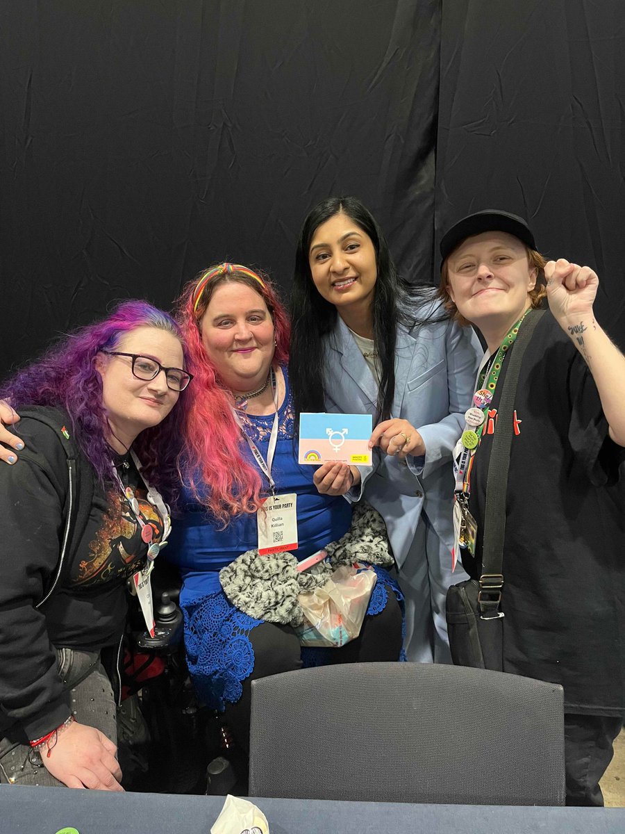 ypdisability's tweet image. Zarah coming to say hi to us on our stall! ✊🩼🏳️‍⚧️