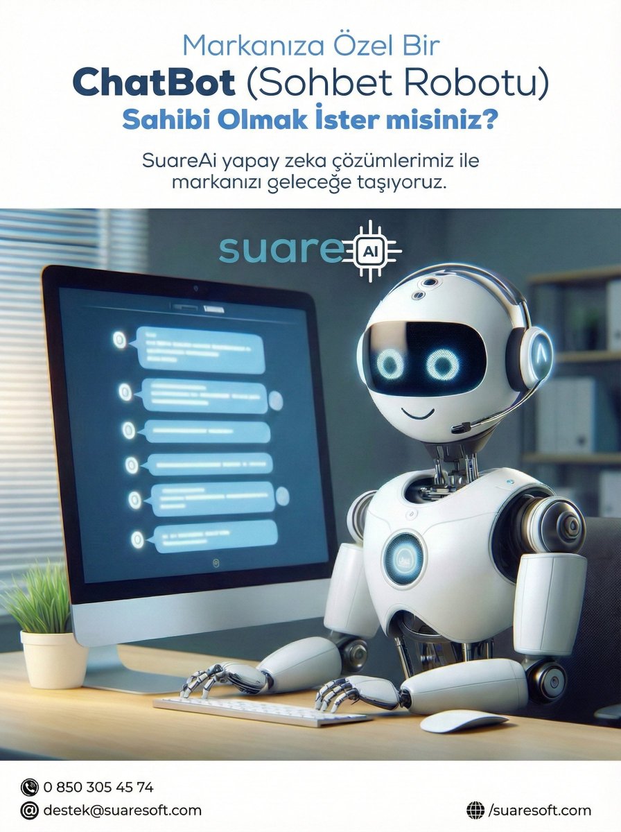 SuareSoft's tweet photo. Markanız hiç uyumasın!  
SuareAI ile 7/24 çalışan, size özel ChatBot sahibi olun. Müşteri memnuniyetini artırın, operasyonel yükünüzü hafifletin. 
➡️https://t.co/SYZQebu0rT 
#SuareSoft #SuareAi #ChatBot #YapayZeka #SohbetRobotu #AI #customer #crm #technologie https://t.co/n9r1TmK6my