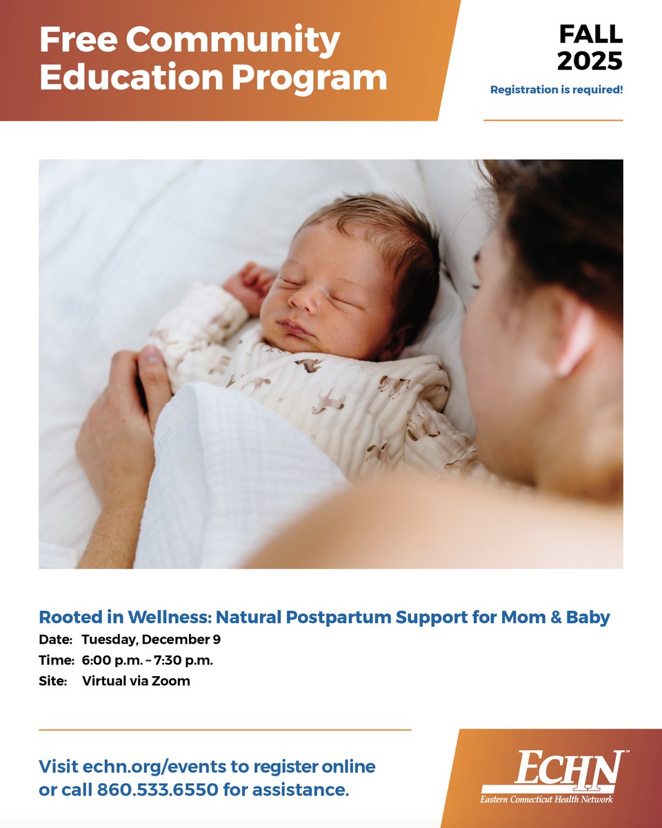 🌿 Rooted in Wellness: Natural Postpartum Support for Mom &amp; Baby
New moms and moms-to-be are invited to join us for a free session on Monday, December 9, from 6-7:30 p.m., to explore how nutrition can support both mother and baby after birth.

Learn more: ow.ly/lecV50XjRUj