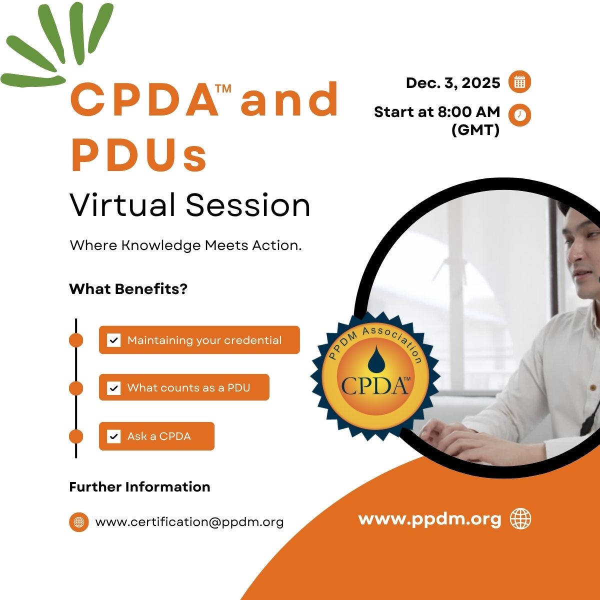 PPDMAssociation's tweet image. Calling ALL CPDA's, don't forget to mark your calendars. 

Details and Registration: ow.ly/5G1N50XmPZP

 #CPDA #PDUs #ProfessionalDevelopment #ProfessionalGrowth #PPDM