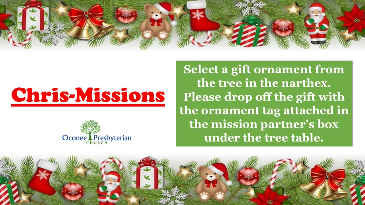 OPCUSA's tweet photo. Chris-Missions for the month of November.  Select a gift ornament from the tree in the narthex. Please drop off the gift with the ornament tag attached in the mission partner's box under the tree table.  #lovegrowshere  #opcusa https://t.co/OFrAXhEHMP
