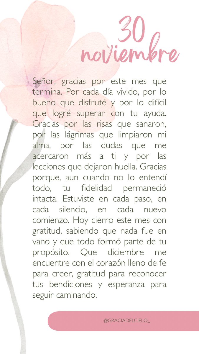 GraciadelCielo_'s tweet photo. Gracias a Dios por el mes de noviembre, cerramos este mes con amor sabiendo que todo lo que sucedió fue parte de su plan 🙌🏽🤍 https://t.co/X3dDvzV2g1