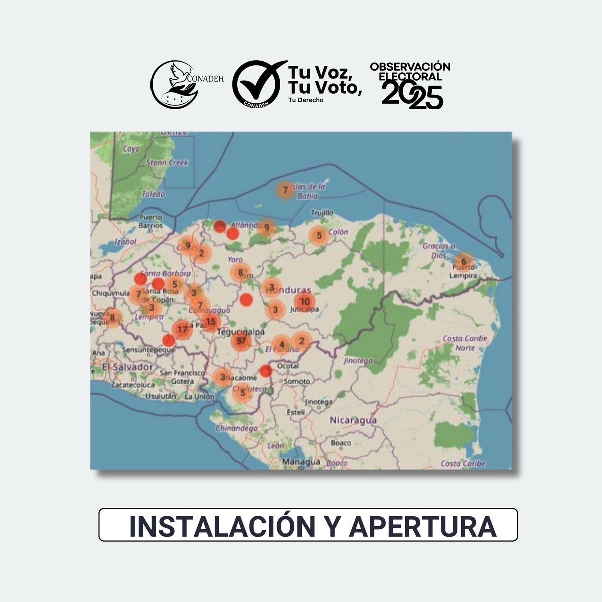CONADEH's tweet image. 1/2 El #CONADEH informa a las y los hondureños sobre la presencia de nuestros observadores(as) nacionales durante la primera fase de la jornada electoral &quot;Instalación y Apertura&quot; como parte de la Misión de Observación Electoral emprendida por esta INDH.

#TuvozTuvotoTuderecho