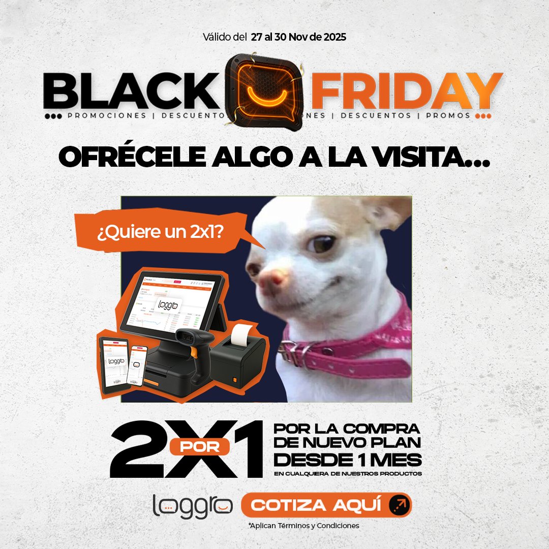 tuloggro's tweet image. A la visita siempre se le atiende con lo mejor, por eso te ofrecemos 2x1… pero ojo: hoy es el último día de la promo.
Aprovecha y llévate el doble en cualquiera de los productos Loggro. 🧡🔥📲

#sale #promociones #Loggro