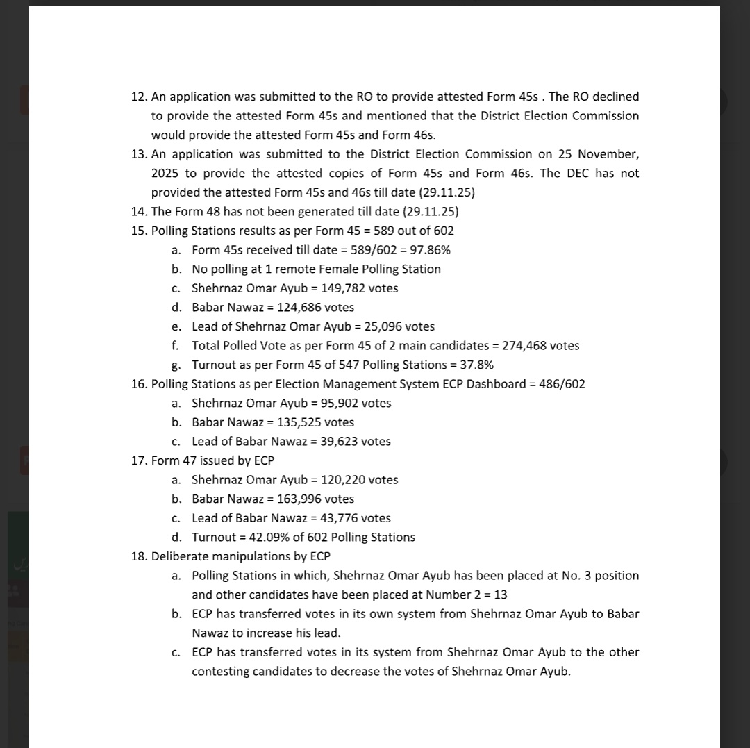 writetofahim's tweet image. این اے 18 ہری پور میں مبینہ دھاندلی کے ناقابل تردید شواہد جاری کردئیے گئے،عمر ایوب نے 48 پولنگ اسٹیشنز کے اصل فارم 45 اور الیکشن کمیشن کے آر ایم ایس والے نتائج پبلک کردئیے جس میں واضح طور پر شہر ناز عمر ایوب کے ووٹ تبدیل کرکے بابر نواز کے ظاہر کئے گئے۔۔۔ لنک پہلے کمنٹ میں ہے
