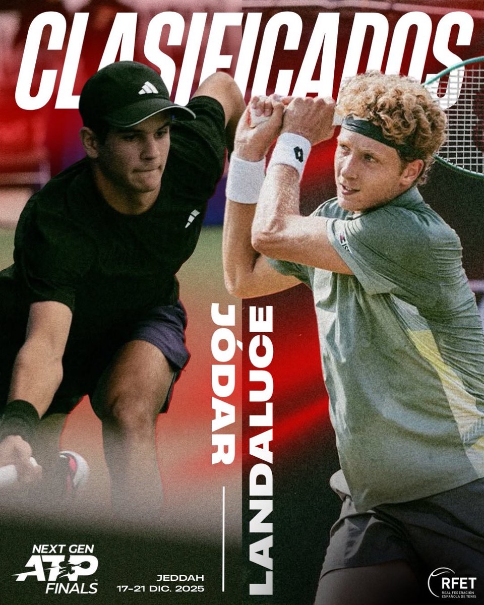 Pues el Tenis Español seguirá disfrutando en 2025 con estos 2 chicos; Martín Landaluce y Rafa Jodar clasificados para las NextGen Finals de la ATP. Por primera vez habrá 2 Españoles. Siempre digo,  que qué suerte tenemos en España. Vamosss Chicos!! 💪💪