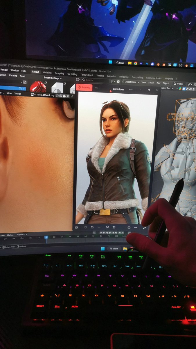 MrDeskj's tweet image. Improving some textures and shaders of my Lara after the big inspo from yesterday ✍🏻❤️