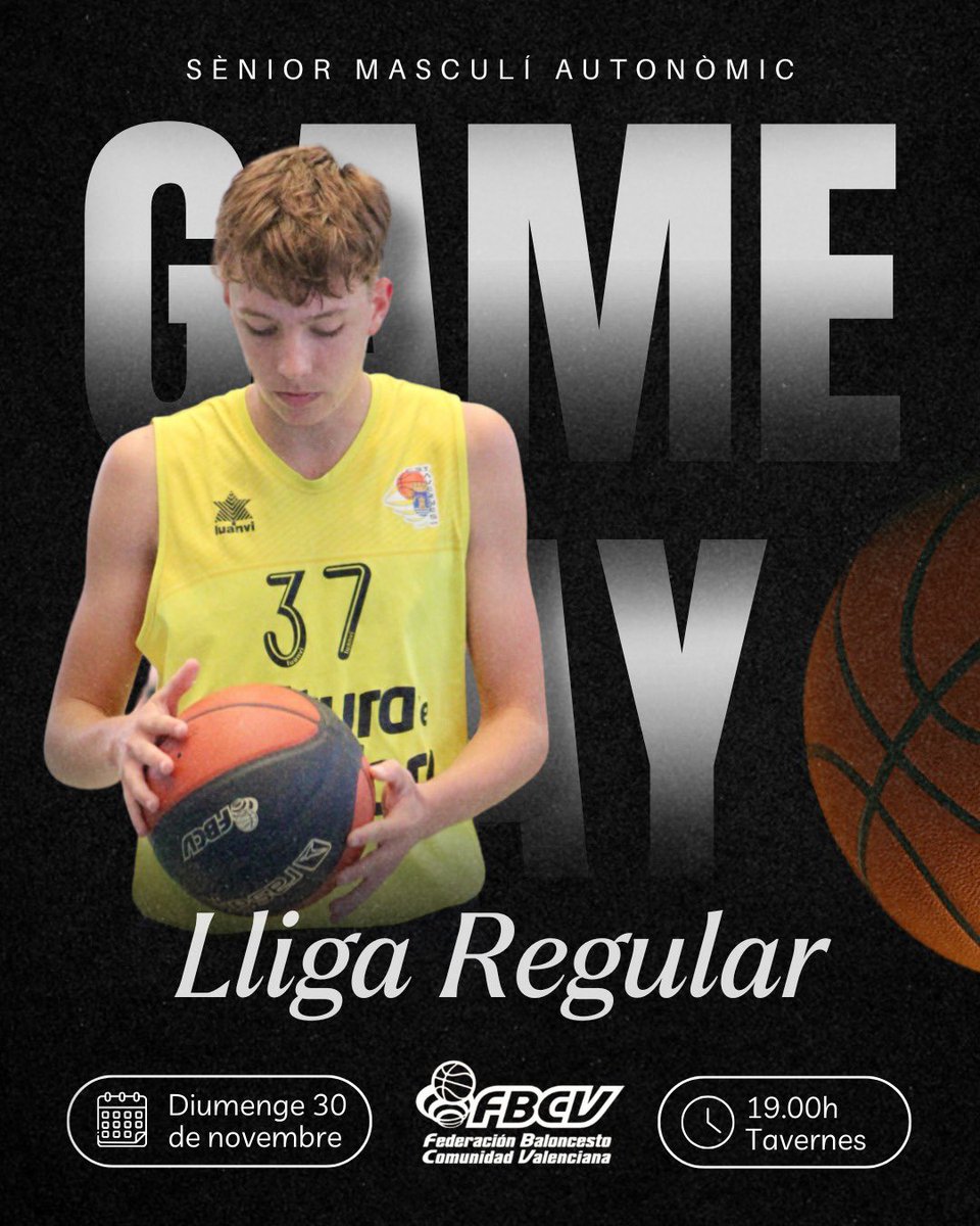 💥 𝐆𝐀𝐌𝐄𝐃𝐀𝐘 | 𝐒𝐄̀𝐍𝐈𝐎𝐑 𝐌𝐀𝐒𝐂𝐔𝐋𝐈́ 𝐀𝐔𝐓𝐎𝐍𝐎̀𝐌𝐈𝐂 💥

🎟️ Lliga Regular | Jornada 8
🗓️ Diumenge 30 de novembre | 19.00h
🆚 C.B. Jóvens Almàssera
📍Pavelló Cobert Carlos Pellicer (Tavernes)