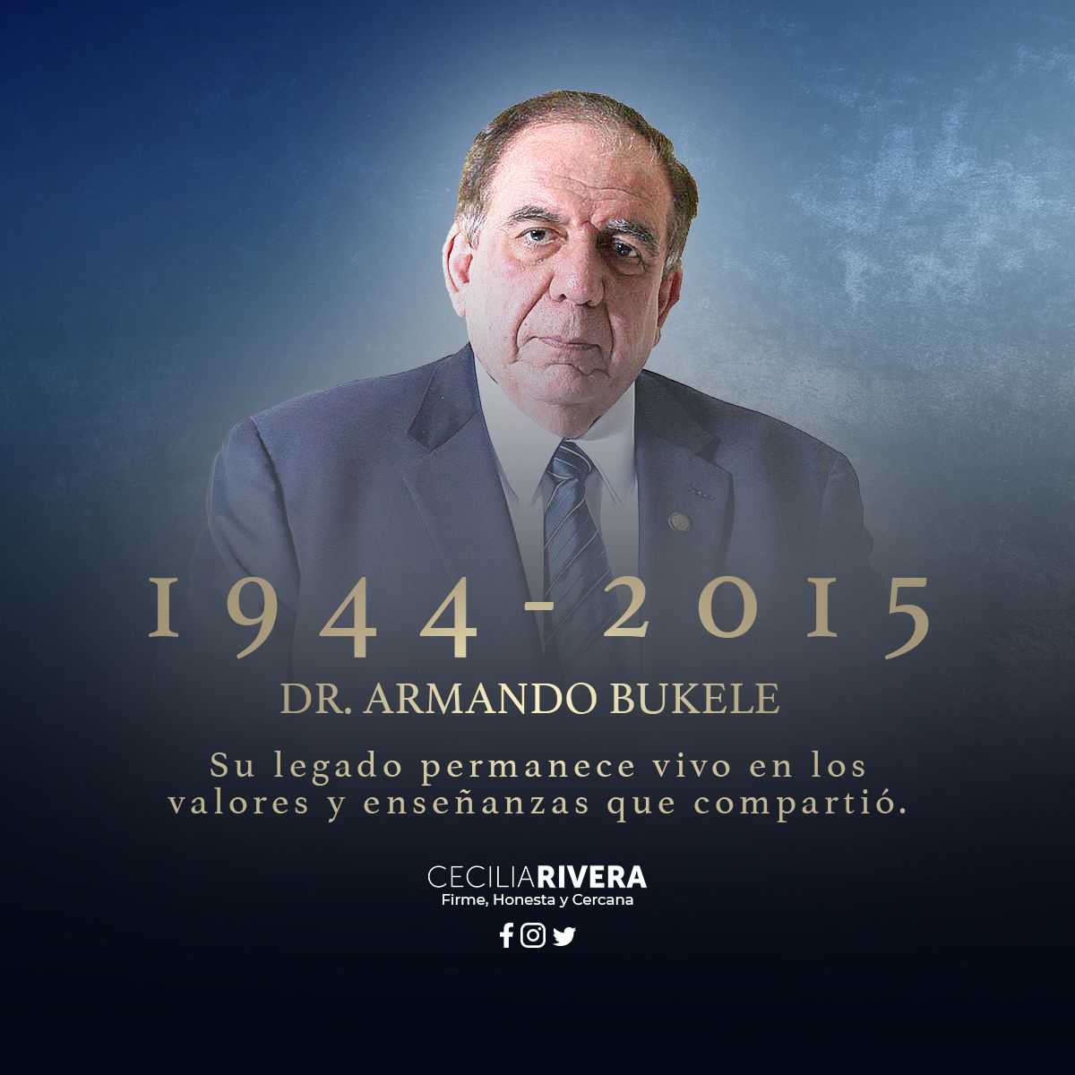 CeciliaGRM's tweet image. Hoy hace 10 años, el 30 de noviembre de 2015 a los 70 años de edad, se fue al cielo Don @ArmandoBukele, un hombre ejemplar, piadoso, empresario, científico, filósofo, académico y líder religioso musulmán, fué un hombre muy inteligente, trabajador y carismático, profundamente…