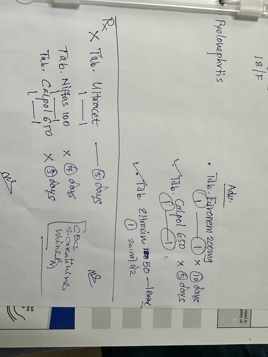 Leaving points - 
Faropenem ≠ Carpapenems
In general use of faropenem is controversial as there is no good data regarding its efficacy. Stop using faropenem till we have something concrete
Nitrofurantoin doesnt work in Upper UTI, never give it for pyelo
#medtwitter