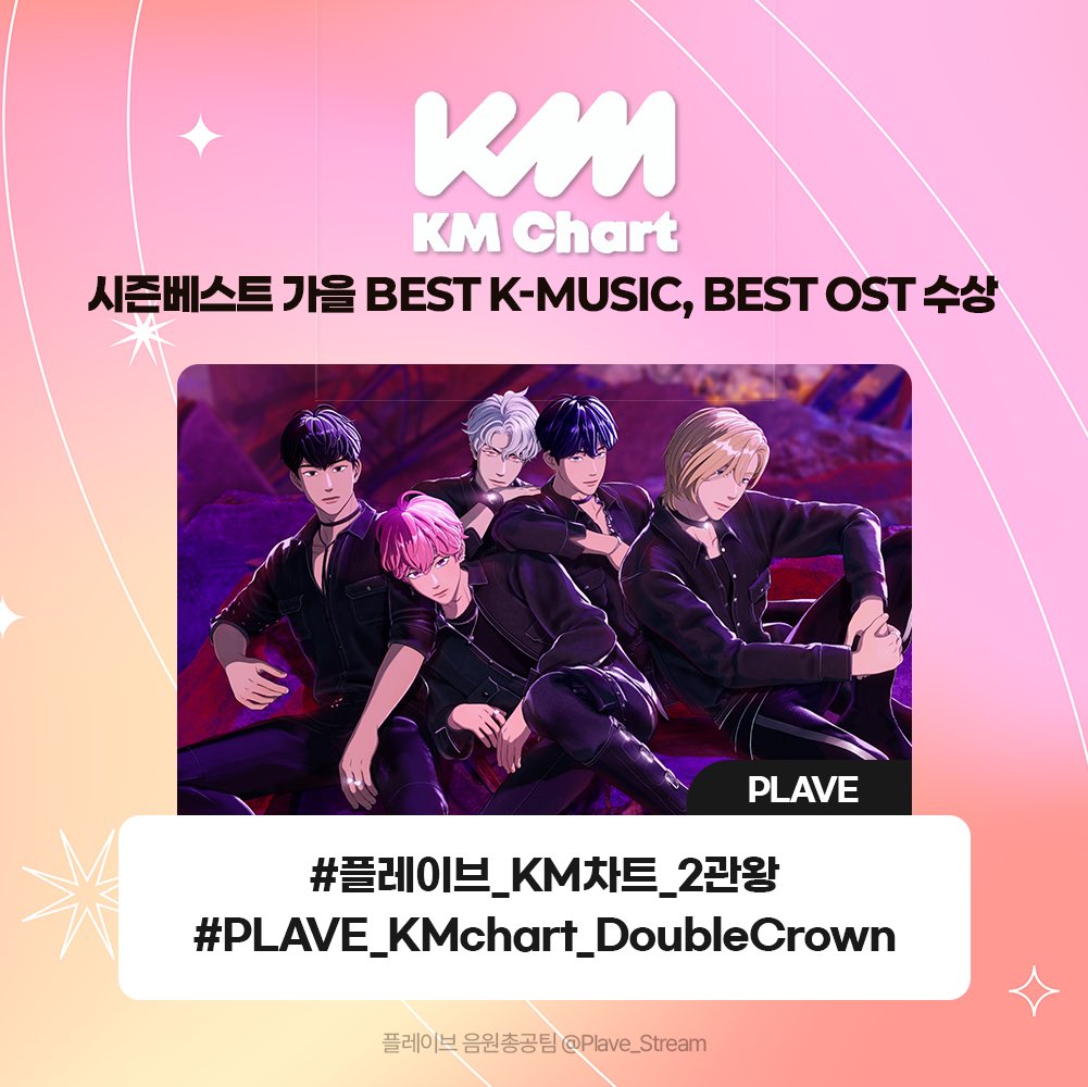 🏆 KM차트 2025 
시즌베스트 가을 BEST K-MUSIC
BEST OST 수상 🏆

#플레이브_KM차트_2관왕
#PLAVE_KMchart_DoubleCrown

PLAVE(플레이브)의 KM차트 2025 시즌베스트 가을 BEST K-MUSIC과 BEST OST 수상을 축하합니다! 🎉🥳

#PLAVE #플레이브 #プレイブ #예준 #Yejun #イェジュン #노아 #Noah #ノア