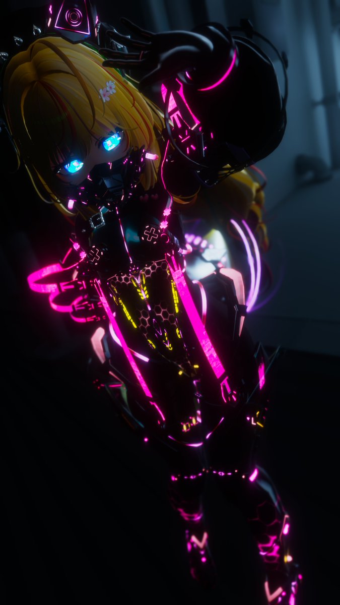 Rise_VRC's tweet image. …やっほ～♡
とっても、とーっても久しぶりだね…？
皆は元気にしてた？私は”こーほー？”、”後方”に転属して勤務してちゃあんと命令に忠実だったよ♡

えへ♡ってコトで、装備を新しく改良して最適化して貰ったの～♡また、皆の近くで勤務できる…カモね？♡

#EvilFallSet