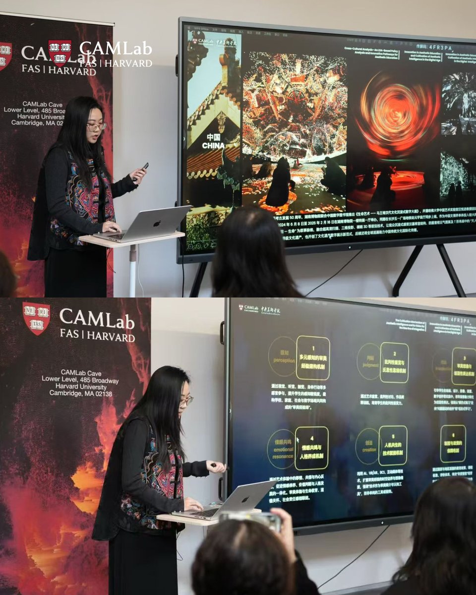 HarvardCAMLab's tweet image. On November 21, CAMLab hosted a “Visiting Scholars in Dialogue” event featuring Xiaowei Tang, Ph.D. candidate at the Central Academy of Fine Arts and CAMLab Visiting Student, who shared insights on “Innovation in Aesthetic Education and Cultivation of Aesthetic Intelligence in…