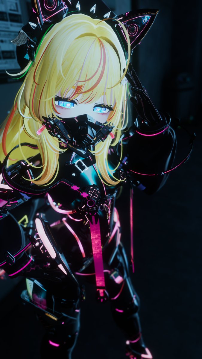 Rise_VRC's tweet image. …やっほ～♡
とっても、とーっても久しぶりだね…？
皆は元気にしてた？私は”こーほー？”、”後方”に転属して勤務してちゃあんと命令に忠実だったよ♡

えへ♡ってコトで、装備を新しく改良して最適化して貰ったの～♡また、皆の近くで勤務できる…カモね？♡

#EvilFallSet