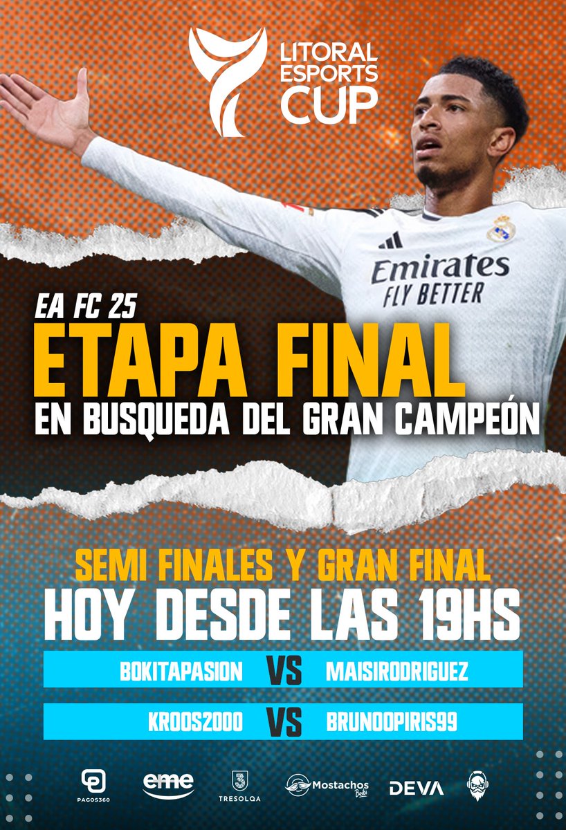 ES HOY ES HOY
A partir de las 19hs estaremos en vivo en nuestros canales de transmisión oficiales con la primera gran final de EAFC25 

Los esperamos!

#gaming #litoral #eafc25