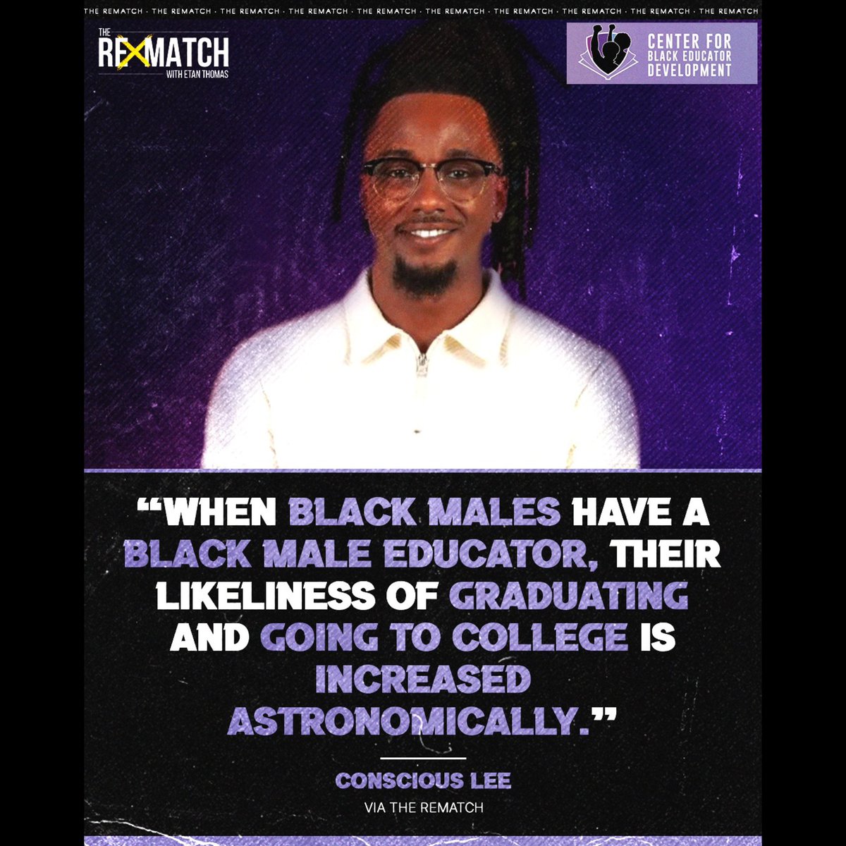 etanthomas36's tweet image. Black Men are only 1.3% of U.S. teachers. We DEFINITELY need more Black Males in the classrooms especially for young Black Males in the classroom #TheRematch 
youtu.be/vy99cdcDPBk