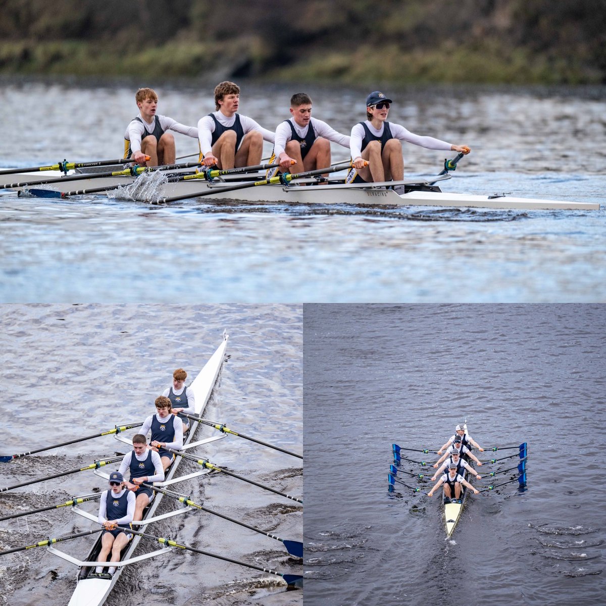 Leedsrowing's tweet image. A hugely successful day on the Tyne for the club. Four wins and three second places at Rutherford Head.
Well done to everyone who raced, and a huge thanks to the organisers who braved the cold and then the torrential rain in the second division.