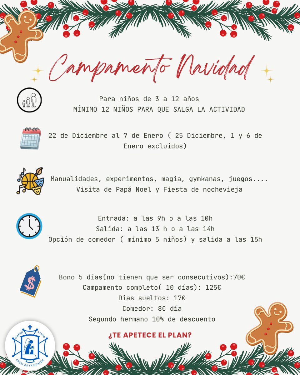Campamento de Navidad <a href="/StoAngelGijon/">Santo Ángel de la Guarda Gijón</a> buscando la conciliación de las familias.
#SomosSantoÁngel #CampamentoNavidad