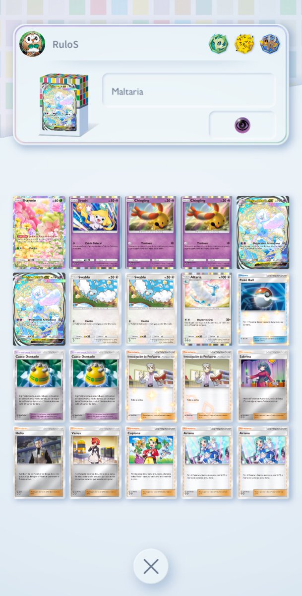 I’m sharing this because my variant is destroying the meta, even the indeede MAltaria variation. Crazy 86.7% winrate, just reached Master Ball.
Check it out and drop a like! #PokemonTCGPocket