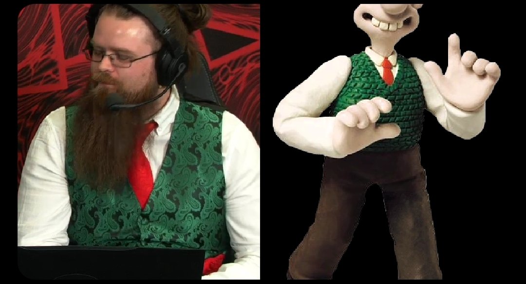 ZephyrWargames's tweet image. Its funny how things line up...
For context, I accidentally cosplayed Wallace at YCS Bologna.
Now im here directing a panel with the voice of Wallace Ben Whitehead at MCM