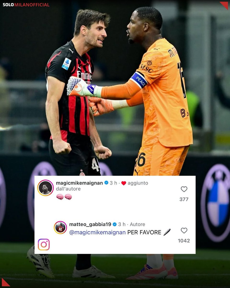 ♦️ رداً على منشور مانيان على إنستغرام، يطلب غابيا منه تجديد عقده مع الفريق 🫡❤️🖤