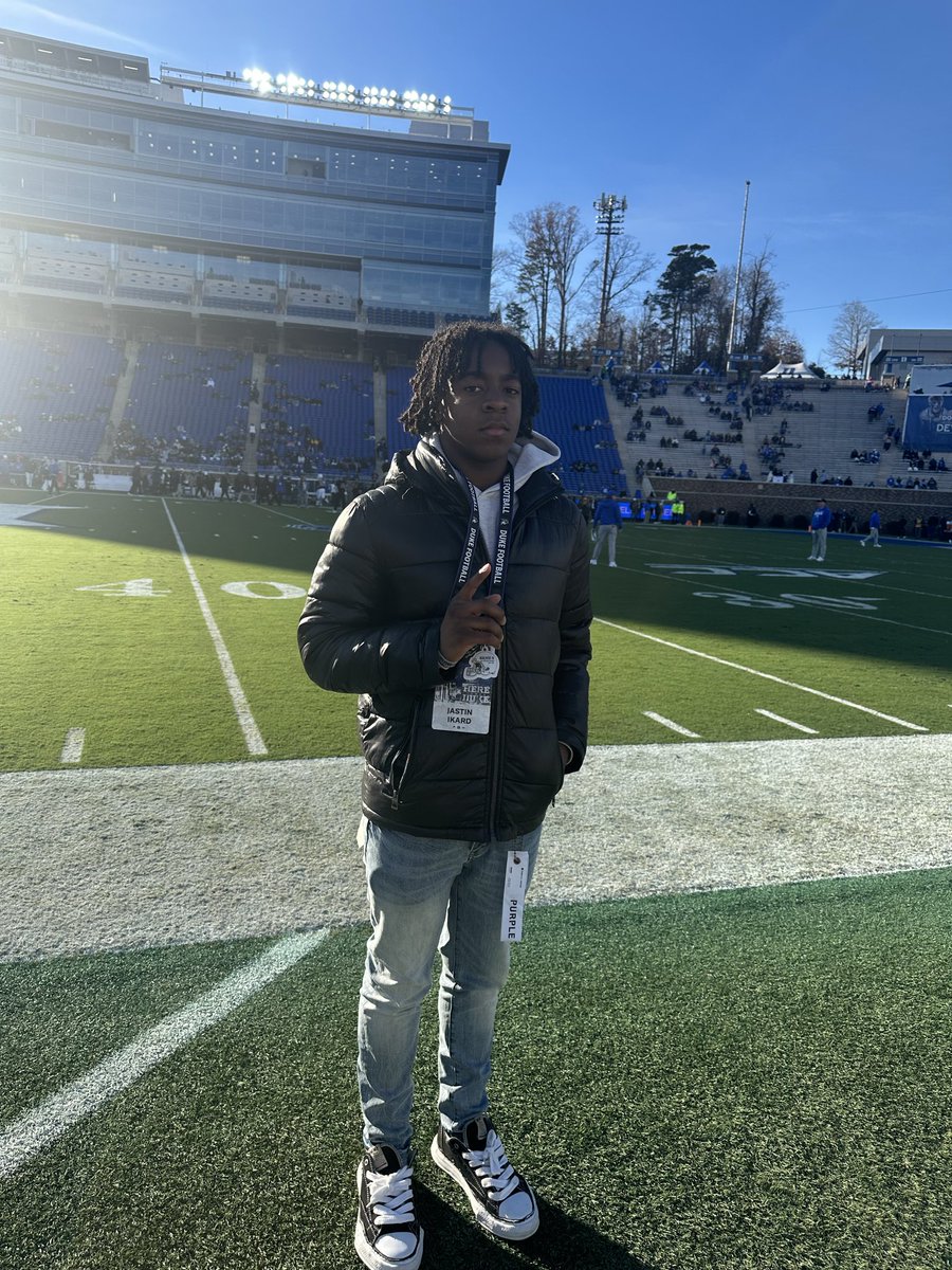 JastinIkard5___'s tweet photo. Had a great time at Duke University yesterday. The experience was amazing!

C/O 2029 Watchlist 
@DariusR08981516 
@SouthernD_FB 
#PlayerGameDayVisit
#Duke https://t.co/TgGfVSOGw1